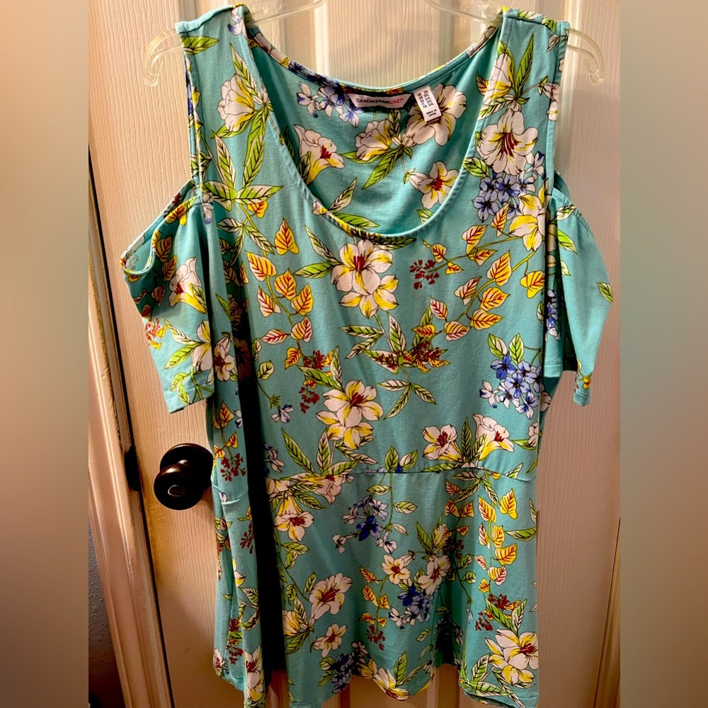 Isaac Mizrahi Live Cold Shoulder Peplum Top
